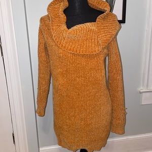 forever 21 Mustard long off the shoulder sweater